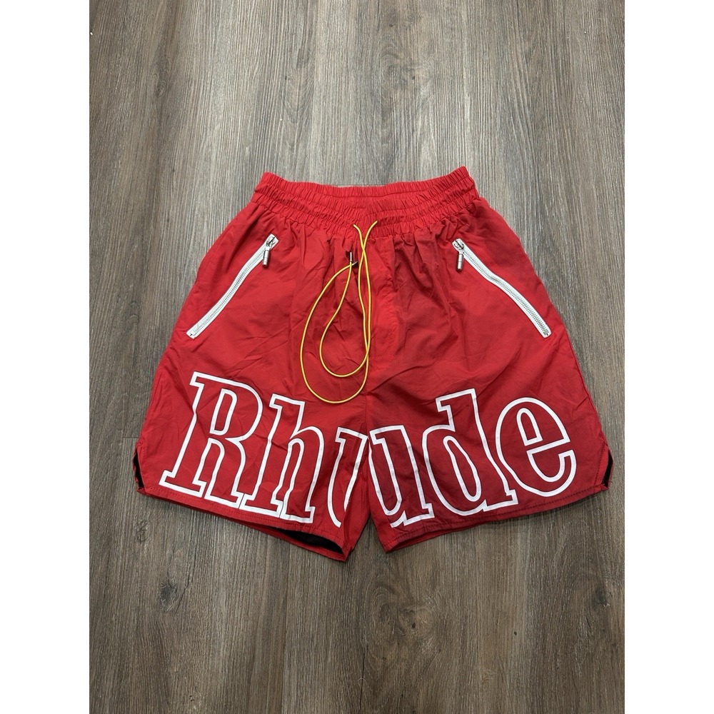 Rhude Red Shorts with White Accents